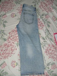 Wide Leg Crop Denim Jeans