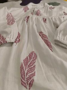 Feather Print Long Sleeve Tunic