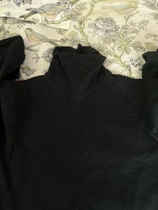 unisex Black Turtleneck Top