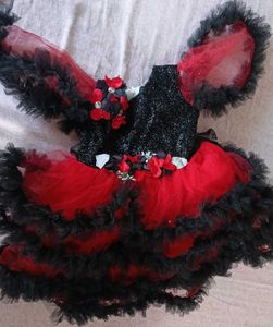 Kids Red & Black Tutu Frock