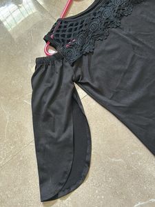 Elegant Black Cold Shoulder Top