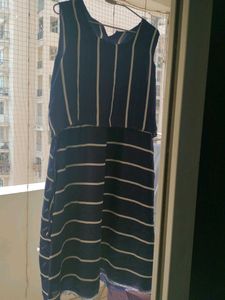 Blue White Striped Dress - Size M