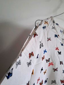 MAX Butterfly Print Cold Shoulder Top