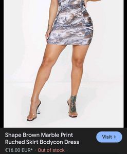 Marble Print Prettylittlethings Bodycon Dress