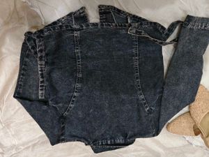 Denim Jacket with Tie Waist