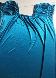 Teal Satin Maxi Skirt