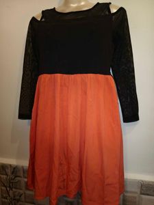 Chic Black &amp; Orange Dress Size Small/ Medium