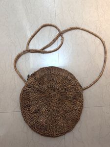 Woven Circle Crossbody Bag