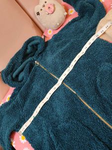 Teal Fleece Zip-Up Hoodie