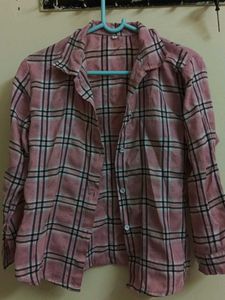 Pink Cotton Blend Shirt