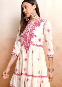 BEAUTIFUL PINK AND BEIGE KURTI