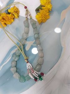 Aqua Jade precious Stone handmade Necklace