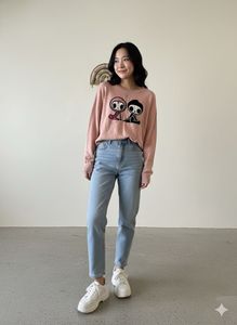 Cute Graphic Print Sweater