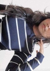 Slim Fit Stripped Round Neck Casual Knit/ Sweater