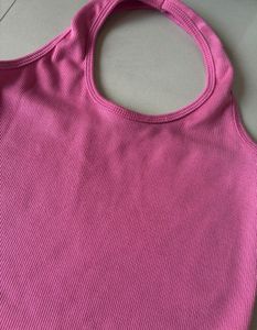 Pink Halter Crop Top