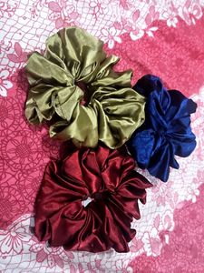 Mettalic XXL Scrunchie Set Of 3