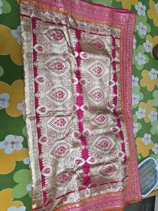 Orange Patli pallu Banarasi Saree