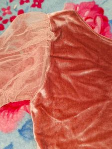 Cute Pink Velvet Leotard