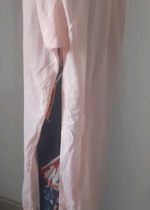 Peach Lucknavi embroidery salwar kurti