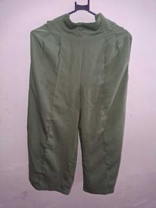 Olive Green High-Waisted Pants