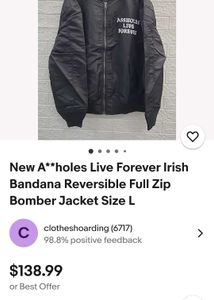 Irish Bandana Reversible Full Zip Bomber Jacket