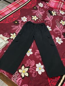 Black Wide Leg Cargo Pants