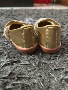 Girls Gold Embellished Flats