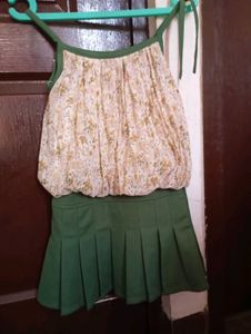 Girls Midi Dress And Butterfly Croptop