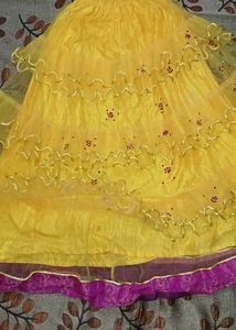 Yellow Ruffled Ethnic Skirt