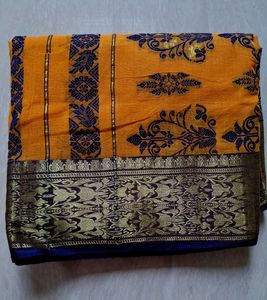 Elegant Mustard Yellow Saree 🪔✨