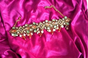 Beaded pearl drop choker