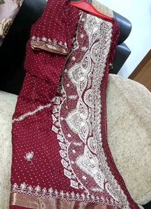 Embroidered Maroon Fabric
