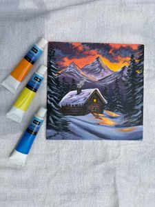 Mini Cabin in Winter Artwork Painting