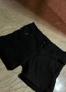 Black Denim Shorts