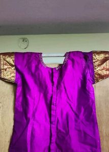 Violet Colour Pavada Set For Girls