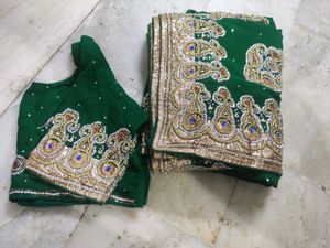 Heavy Work Saree With Blouse