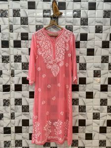 Georgette Pink Chikankari set