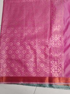 Sea green soft silk saree