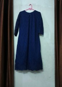 Elegant Blue Lace Dress