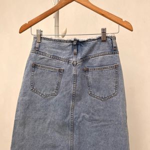 Denim Slit Skirt