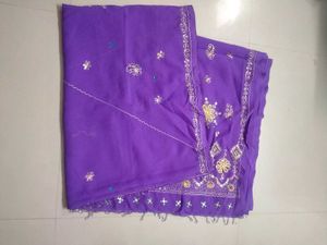 PURPLE COLOUR SAREE WITH BLOUSE