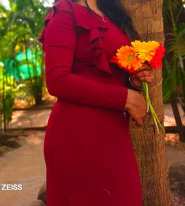 Red Ruffle Bodycon Dress