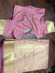 Pink Silk Saree with Blouse