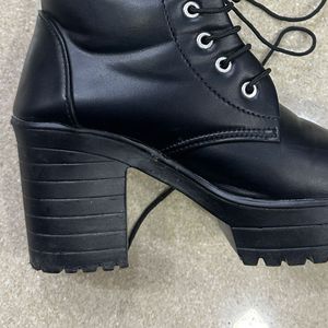 Black Platform Heel Boots