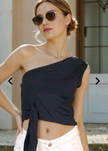 Stylish One-Shoulder Tie Top