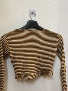 Striped Long Sleeve Crop Top