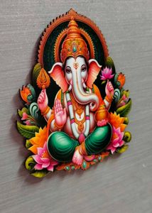 Wooden Ganesh Wall Decor With Magnetic