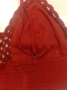 RED CROCHET TOP