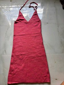 Pink Halter Neck Dress