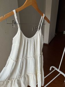 NEW LOOK White Strappy Tiered Mini Dress